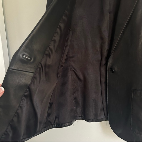 Buttery Soft 100% Leather One Button Single Breasted Blazer Jacket Size Large - Picture 6 of 15